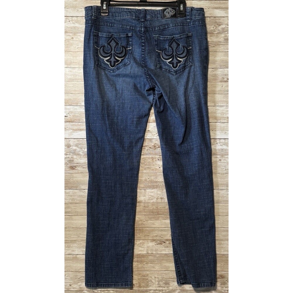 Vintage JNCO Girlie Stuff Skinny Y2K Denim Jeans Womens 34 MallGoth FairyGrunge